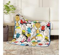 Franco Collectibles Peanuts Charlie Brown, Snoopy, Lucy & Gang super morbida coperta in peluche, 101,6 x 127 cm, (prodotto ufficiale Peanuts)