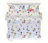 Franco Collectibles Peanuts - Set di biancheria da letto, 7 pezzi, super morbido, copripiumino e lenzuola, con federe, king size, prodotto con licenza ufficiale al 100%
