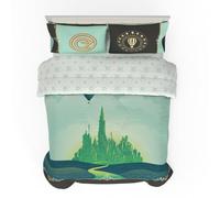 Franco Collectibles Wicked Elphaba e Glinda Bedding Set di biancheria da letto 5 pezzi super morbido reversibile con piumone e lenzuola, Queen, (prodotto con licenza ufficiale)