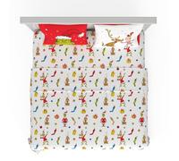Franco Collezionisti dott. Seuss The Grinch - Set di biancheria da letto, 4 pezzi, in microfibra, super morbida, per letto super grande, prodotto con licenza ufficiale