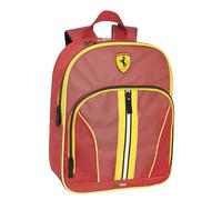 FERRARI KIDS - Mini Zaino Ufficiale Ferrari, con Chiusura Principale con Zip e Parapioggia, Tasca Frontale con Zip, Schienale Imbottito, Spallacci Regolabili e Imbottiti, 23 x 30H x 10 cm, Rosso Rudy