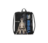 Attack On Titan , Coulisse Backpack Unisex Bambini E Ragazzi, Nero, Taglia unica