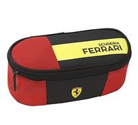 Franco Cosimo Panini FERRARI KIDS - Astuccio Scuola Ufficiale Ferrari, Astuccio Ovale per Bambini e Ragazzi, Ideale per Riporre la Cancelleria, con Pratica Chiusura a Zip, 22x7Hx9,5 cm