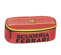 Franco Cosimo Panini FERRARI KIDS - Astuccio Scuola Ufficiale Ferrari, Astuccio Ovale per Bambini e Ragazzi, Ideale per Riporre la Cancelleria, con Pratica Chiusura a Zip, 22x7Hx9,5 cm, Rosso Rudy