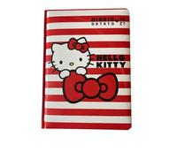 Franco Cosimo Panini Hello Kitty Diario Datato 2026/2027, Agenda Giornaliera con Copertina Rigida, Tema Hello Kitty, Rosso e Bianco a Righe