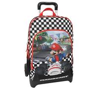MARIOKART - Zaino Trolley STACCABILE Regolabile con Maniglia e Spallacci a Scomparsa, Cerniera e Tasca Frontale Zip - Zainetto Bambina - Zaino Scuola cm 36x23X47H