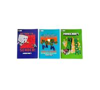 Franco Cosimo Panini Minecraft Quadernoni Rigo B per Terza Elementare, Set da 3 Pezzi con Ghast, Zombie e Creeper