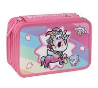 Franco Cosimo Panini Astuccio TOKIDOKI Unicorno 3 cerniere interno con passanti elastici Rosa