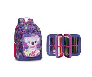 Franco Cosimo Panini WWF KOALA - Zaino e Astuccio, Ideali per Scuole Elementari o Medie, Astuccio con Set Cancelleria Incluso e Pratiche Chiusure a Zip