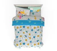 Franco, Finn and Jake, Adventure Time, set copripiumino reversibile e lenzuola, 7 pezzi, super morbido, accogliente, con federa, per letto matrimoniale. Prodotto con licenza ufficiale