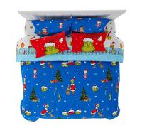 Franco Grinch by Dr. Seuss Holiday & Christmas Bedding - Set di biancheria da letto super morbido con federa, 7 pezzi, per letto king size (prodotto ufficiale Dr. Seuss)
