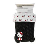 Franco Hello Kitty Bedding - Trapunta reversibile in microfibra super morbida, doppia (prodotto con licenza ufficiale)