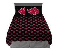 Franco Naruto Akatsuki Anime Bedding Super Soft Microfiber Queen Set di lenzuola (prodotto con licenza ufficiale Naruto)