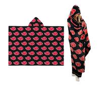 Franco Naruto Anime Akatsuki Cloud Bedding - Coperta con cappuccio, super morbida e accogliente, 178 x 127 cm (prodotto con licenza ufficiale)