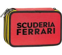 Franco Panini. Astuccio Scuola Compatibile con Ferrari Completo Triplo 3 Zip + Portachiavi Cubo in Omaggio