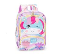 MOFU MOFU - Zainetto Bambina Ufficiale Mofu Mofu, Ideale per Asilo e Tempo Libero, con Spallacci Imbottiti, Retro e Fondo Termoformati, con Pratiche Chiusure a Zip, 23x30Hx10 cm, Lilla