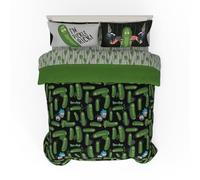 Franco, Rick e Morty, set copripiumino reversibile e lenzuola, 7 pezzi, super morbido, accogliente, con federa, per letto queen. Prodotto con licenza ufficiale