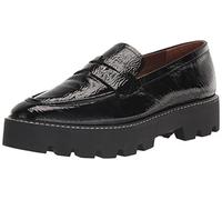 Franco Sarto Balin Lug Sole Chunky Loafer, Mocassino Donna, Black Crinkle, 38.5 EU Larga
