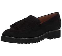 Franco Sarto Carolynn Lug Sole Loafer, Scarpe Basse Donna, Effetto Pelle Scamosciata Nera, 36 EU