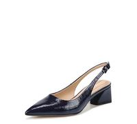 Franco Sarto Womens Racer Slingback Low Block Heel Pointed Toe Pump, Midnight, 9
