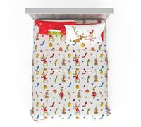 - Franco - Set di lenzuola a tema The Grinch di Dr. Seuss, festività e Natale, super morbido, in microfibra, 4 pezzi, queen size, prodotto con licenza ufficiale