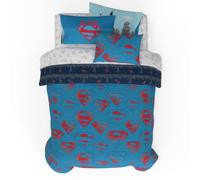 Franco Superman DC Comics - Set di biancheria da letto per bambini, super morbido e accogliente, in microfibra reversibile, con federa, 7 pezzi (prodotto con licenza ufficiale)