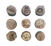 Francobolli Con Tracce Di Animali - Set Di Timbri In Legno Educativi | Timbri Creativi Fai Da Te Con Motivi Impronte Animali | Kit Timbbri Didattici - Uso In Aula Della Scuola D'arte Per Bambini