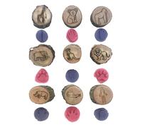 Francobolli Con Tracce Di Animali - Set Di Timbri In Legno Educativi | Timbri Creativi Fai Da Te Con Motivi Impronte Animali | Kit Timbbri Didattici - Uso In Aula Della Scuola D'arte Per Bambini
