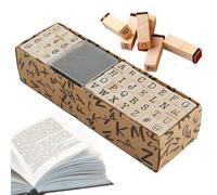 Francobolli Numerici in Legno | Kit di Timbri in da 40 Pezzi,Set di Timrbri con Numero di Lettere 'Alfabeto, Set di Sigilli per Timmbri con Inchiostro Artigianale per La Creazione