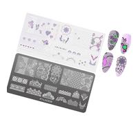 Francobolli per unghie con punta francese Linee vuote Stampaggio piatti Fiori Modelli Art Stencil per Donna Fiori Francesi Manicure Immagini Stencil