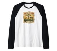 Francobollo Africano Safari Kruger National Park affrancatura Vintage Maglia con Maniche Raglan