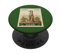 Francobollo safari africano suricato Namibia affrancatura vintage PopSockets PopGrip Adesivo