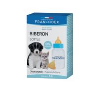 FRANCODEX Biberon per cuccioli di cane e gatto 120 ml + 2 tettarelle