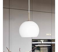 FRANDSEN Lampada a sospensione a sfera, bianco opalino, Ø 25 cm, vetro Frandsen