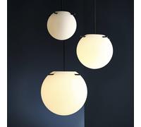 FRANDSEN Lampada a sospensione Koi, vetro, bianco/nero, Ø 25 cm Frandsen
