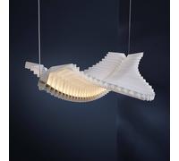 FRANDSEN Lampada LED a sospensione Sora, bianco/ottone, carta Frandsen