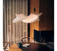 FRANDSEN Lampada LED a sospensione Sora, bianco/ottone, carta Frandsen