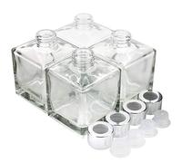 Frandy House Set di flaconi per diffusori quadrati in vetro da di altezza, 200 ml, accessori per profumi, accessori di ricambio per fai da te, con oli essenziali, bastoncini di canna (200 ml)