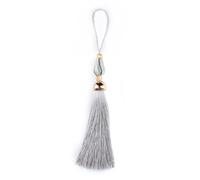 Frange 1Pc Nappa di Seta Ciondolo Appeso Tende Decorative Accessori Nappe Chiave for Tieback Mestiere DIY e Frange Trim(Silver)