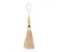 Frange 1Pc Nappa di Seta Ciondolo Appeso Tende Decorative Accessori Nappe Chiave for Tieback Mestiere DIY e Frange Trim(Beige)