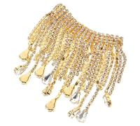 Frange Di Catena Di Strass Frangia Per Abbigliamento Cucito Artigianato Nappa Di Strass Realizzata in Metallo Tagliabile Decorativa