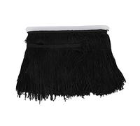 Frange Trim, 10 Yard 14cm Long Fringe Nappa Poliestere Pizzo Nastro per fai da te Abito latino Abiti da palcoscenico Accessori per tende(Nero)