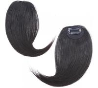 Frangetta Capelli Clip 2 pezzi clip di capelli umani sulla frangia con parte centrale su uno/due lati frangia capelli remy nell'estensione frangia invisibile francese Posticci per Donna (Color : #1