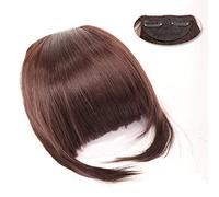 Frangetta Capelli Clip Frangia con clip Estensioni dei capelli Frangia smussata sintetica diritta naturale 6" Parrucchino corto dritto Fronte pulito Frangia clip-in completa for donna Posticci per Don
