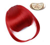 Frangetta Capelli Clip Frangia con clip Estensioni dei capelli Frangia smussata sintetica diritta naturale 6" Parrucchino corto dritto Fronte pulito Frangia clip-in completa for donna Posticci per Don