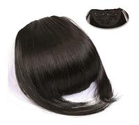 Frangetta Capelli Clip Frangia con clip Estensioni dei capelli Frangia smussata sintetica diritta naturale 6" Parrucchino corto dritto Fronte pulito Frangia clip-in completa for donna Posticci per Don