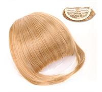 Frangetta Capelli Clip Frangia con clip Estensioni dei capelli Frangia smussata sintetica diritta naturale 6" Parrucchino corto dritto Fronte pulito Frangia clip-in completa for donna Posticci per Don
