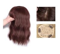 Frangetta Capelli Clip Parrucche ondulate con frangia Parrucche for sintesi di capelli Parrucche corte e ricci for donne nere Parrucca con frangia Posticci per Donna (Color : BF02-35-2-33)