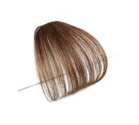 Frangetta Capelli Clip Parrucchino sintetico con frangia ad aria da donna, mini frangia finta, estensione for parrucchino marrone nero for ragazze Posticci per Donna(Color:20-2M30)