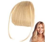 Frangetta Francese Capelli - Clip On Fake Frings, Elegante Cornice Viso | Misto Capelli Umani Per Incontri Non forzati, Strati Lisci Con Fissaggio Facile Per Elegante Giornaliero